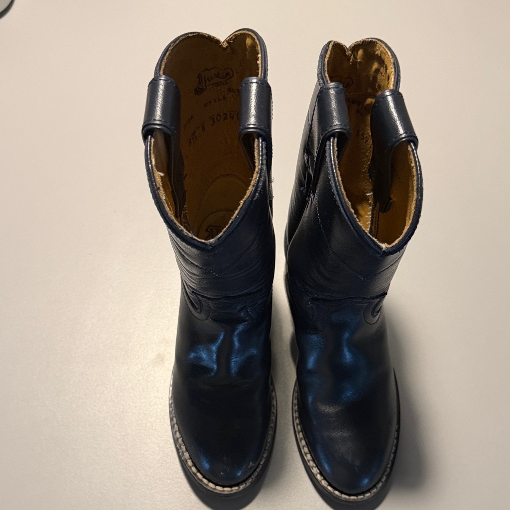 Justin Boots Kids Blue Leather Boots